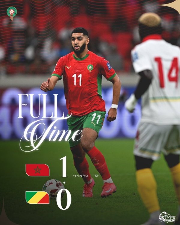 Mạnh! Maroc đánh bại Congo 1-0